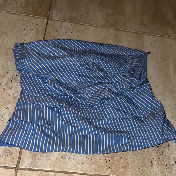 ZARA Blue and White Striped tube top - strapless size small. - Picture 3 of 9